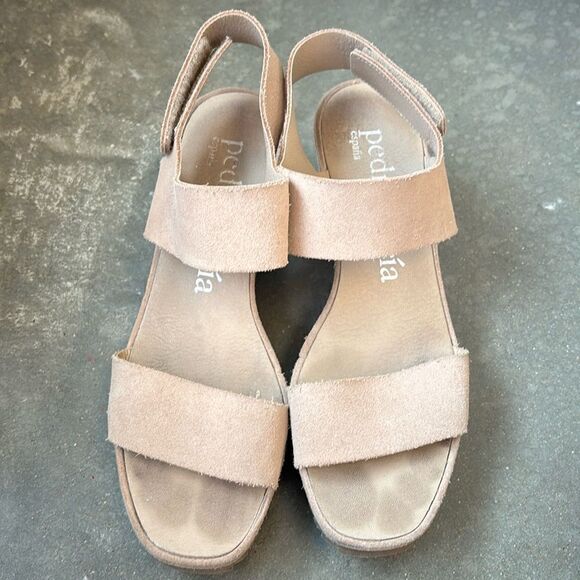 Pedro Garcia wedges tan brown 38 suede sandals - Picture 3 of 8